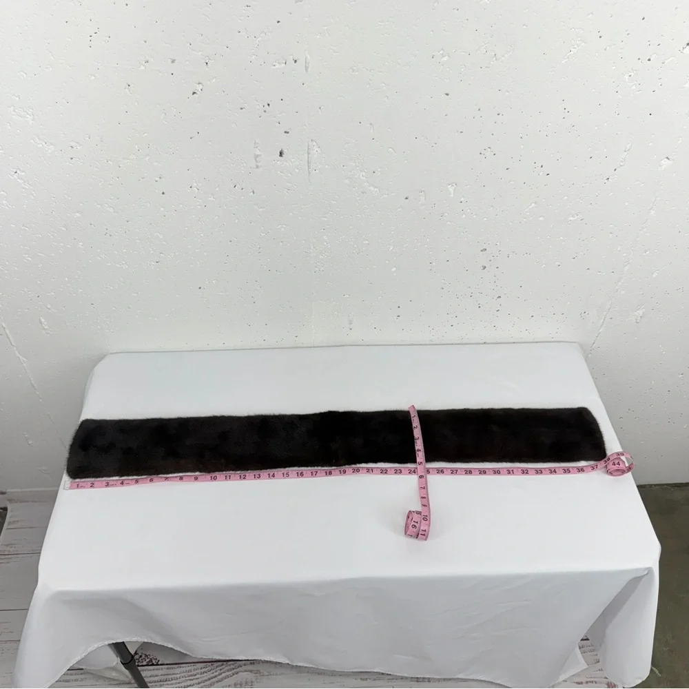 J. Mendel Brown Mink Scarf 4.5 x 38”